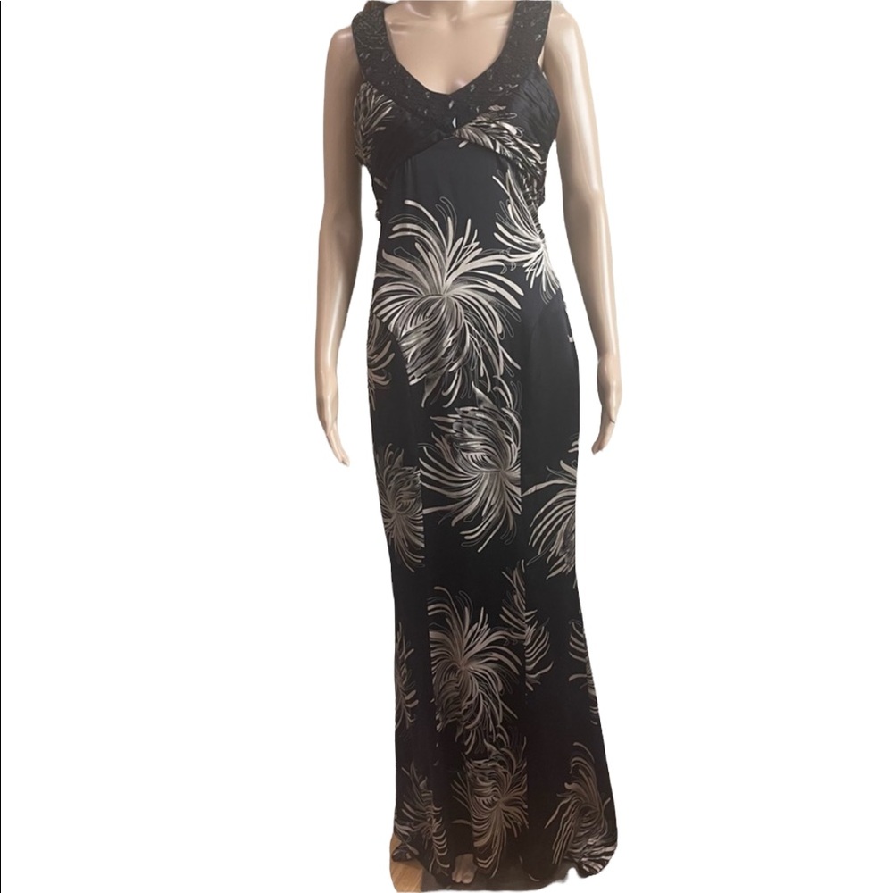 Bebe Long Beaded Formal Dress S NWT